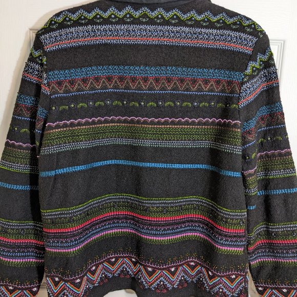 Chicos Anniversary Collection Black Wool Beaded Embroidered Floral Jacket size 1 - Picture 8 of 14